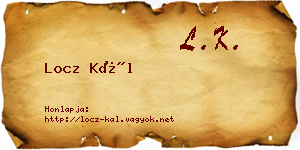 Locz Kál névjegykártya